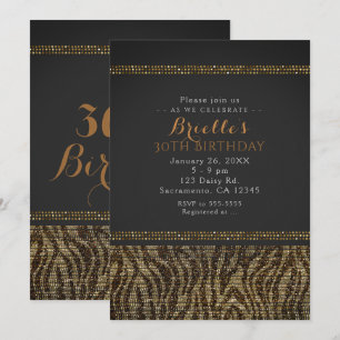Invitación de fiesta glamorosa con lentejuelas de 