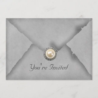 Invitación de fiesta gris Jewels and Lace