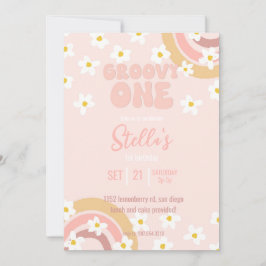 Invitación de fiesta Groovy One Daisy
