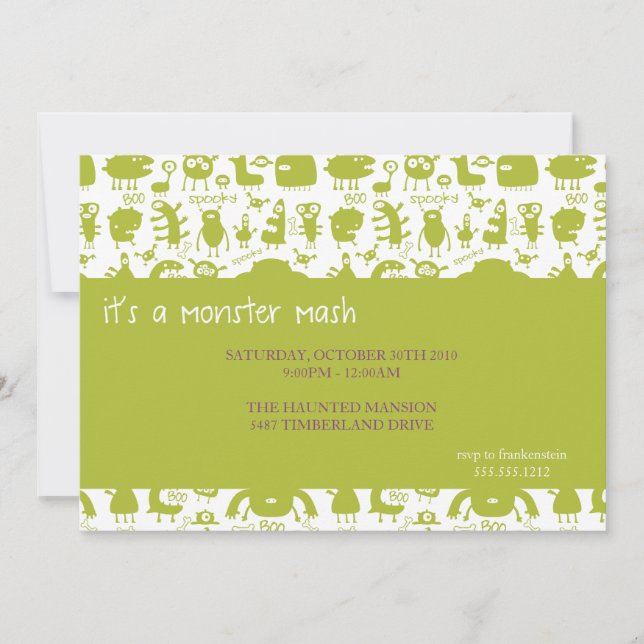 invitación de fiesta {halloween} monstruosa (Anverso)