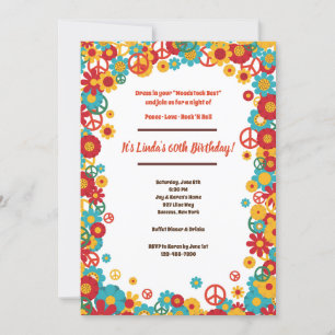 Invitación de fiesta hippie