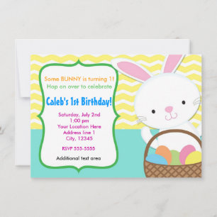 Invitación de fiesta infantil Chevron de primavera