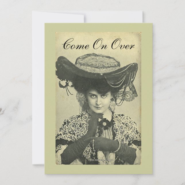 Invitación de fiesta - Invitación Vintage Vixen! (Anverso)