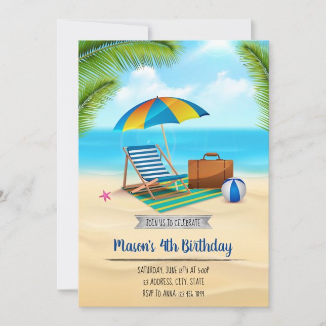 invitación de fiesta junto al mar (Anverso)