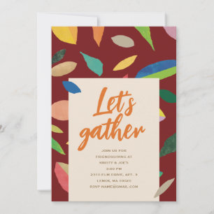 Invitación de fiesta Leaf Drop Dark Merlot