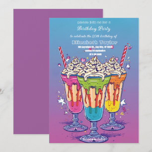 Invitación de Fiesta Loca de Batido de Leche – Dul