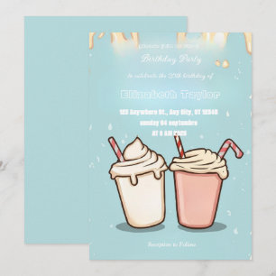 Invitación de Fiesta Loca de Batido de Leche – Dul