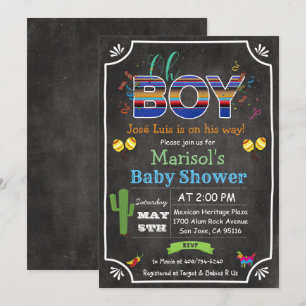 Invitación de Fiesta Mexicana Oh Boy Baby Shower