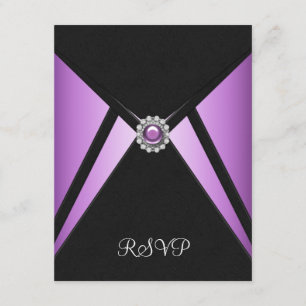 Invitación de fiesta Morado Negro Morado RSVP