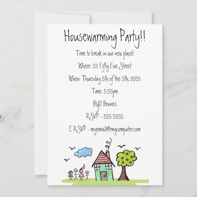 Invitación de Fiesta móvil de calentamiento de la  (Anverso)