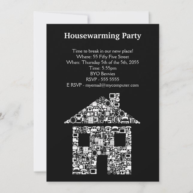 Invitación de Fiesta móvil de calentamiento de la  (Anverso)