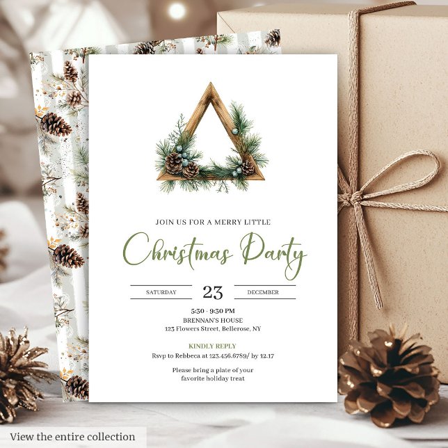Invitación de fiesta navideña botánica bohemia rús (Rustic Bohemian Botanical Holiday Party Invitation

)