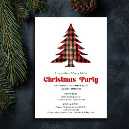 Invitación de fiesta navideña caprichosa con estam