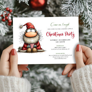 Invitación de fiesta navideña caprichosa de Santa 