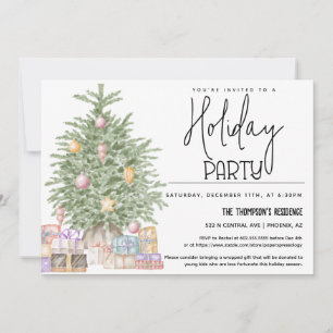 Invitación de fiesta navideña con regalos