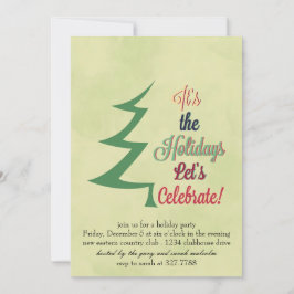 Invitación de fiesta navideña de color de agua