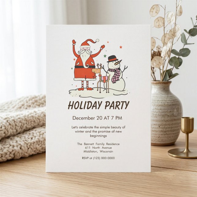 Invitación de fiesta navideña de Hygge Santa (Subido por el creador)