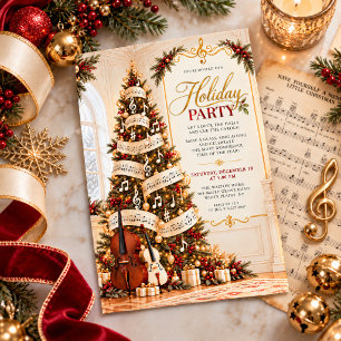 Invitación de fiesta navideña de música de Navidad