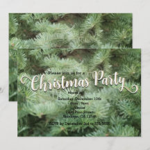 Invitación de fiesta navideña de pino de árbol de