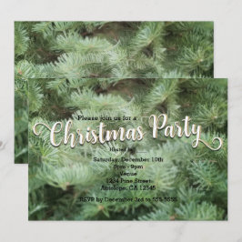 Invitación de fiesta navideña de pino de árbol de