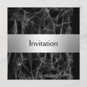 Invitación de fiesta negra popular de humo guardar