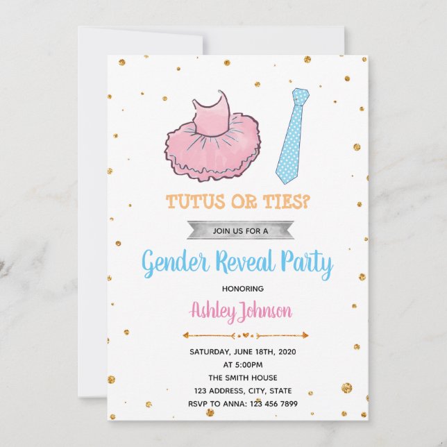 Invitación de fiesta neutral en cuanto al género (Anverso)