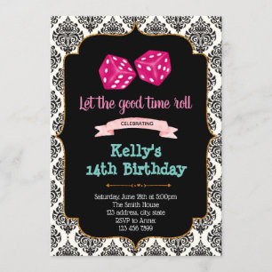 Invitación de fiesta nocturna de bunco