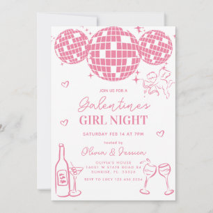 Invitación de fiesta nocturna de Chicas de Soft Pi