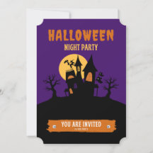 Invitación de Fiesta nocturno de Halloween