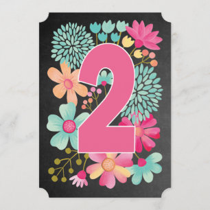 Invitación de Fiesta número 2 de cumpleaños para n