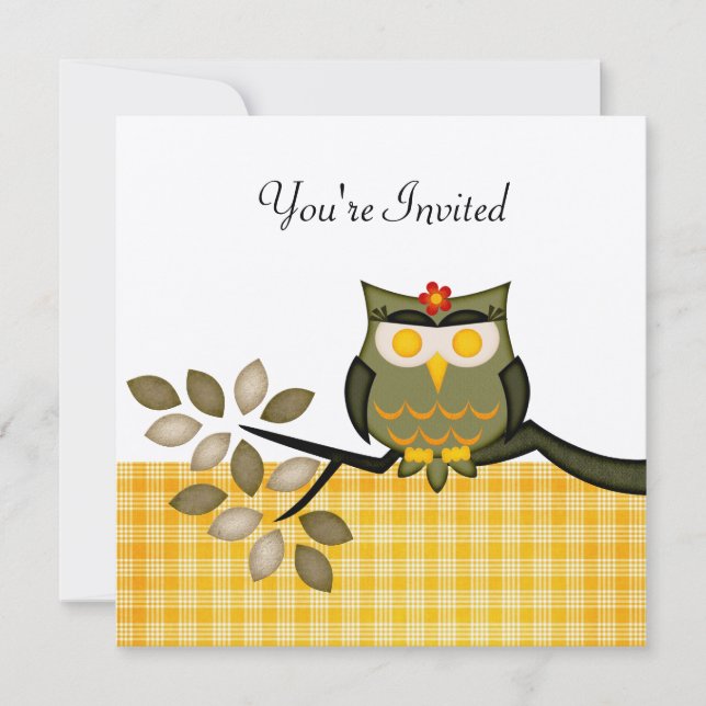 Invitación de Fiesta Owl para cualquier ocasión (Anverso)