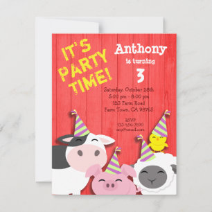 Invitación de fiesta para animales de granja