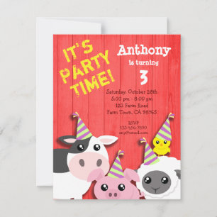 Invitación de fiesta para animales de granja