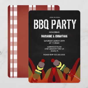 Invitación de fiesta para asar brochetas de carne 