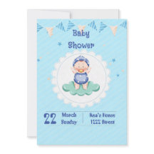 Invitación de fiesta para bebé varón adorable