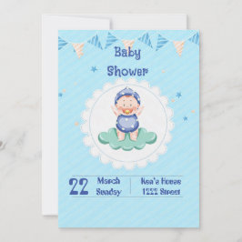Invitación de fiesta para bebé varón adorable