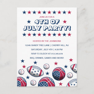 Invitación de fiesta para celebrar el 4 de julio