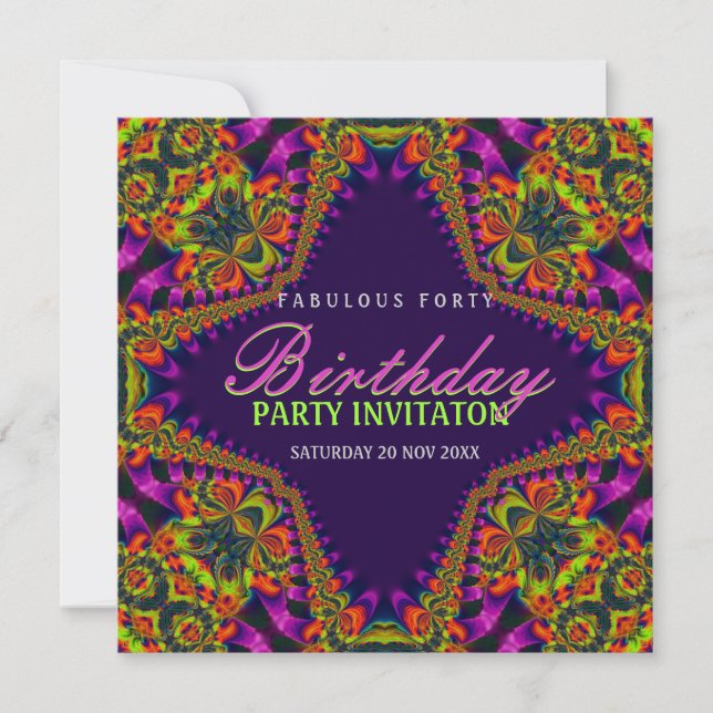 Invitación de fiesta para evento divertido y fabul (Anverso)