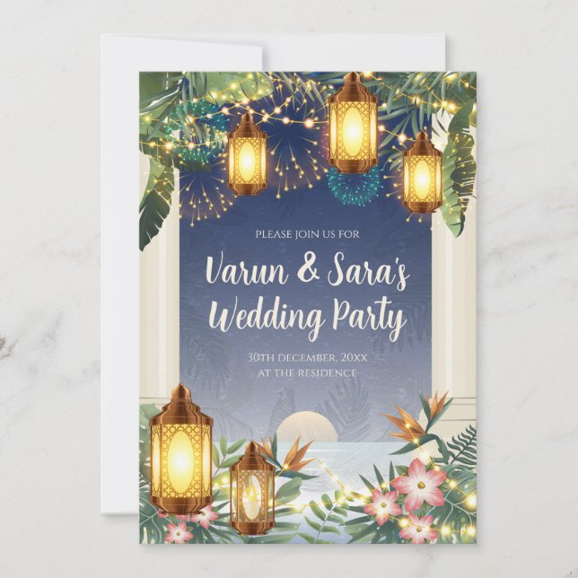 Invitación de fiesta para jóvenes en boda digital  (Anverso)