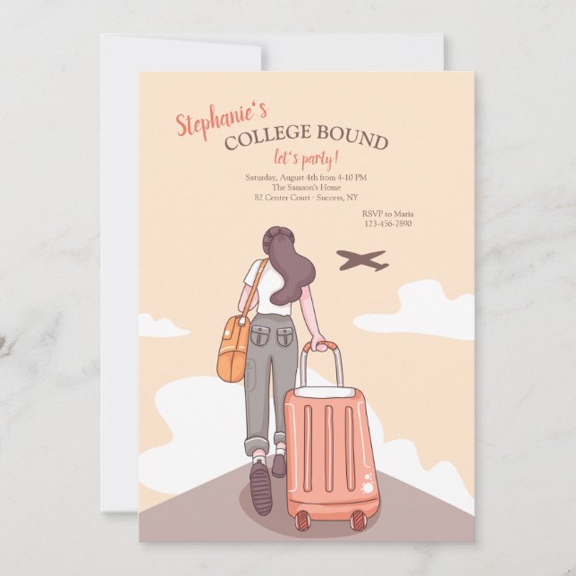 Invitación de Fiesta para Mujer que se Gradúa de l (Anverso)