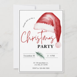 Invitación de fiesta para Navidades de acuarela si