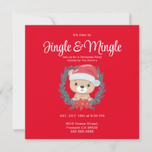 Invitación de fiesta para Navidades de oso de Sant