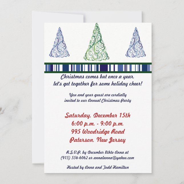 Invitación de fiesta para Navidades de Santa Claus (Anverso)
