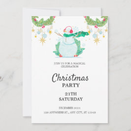 Invitación de fiesta para Navidades simples de Pas