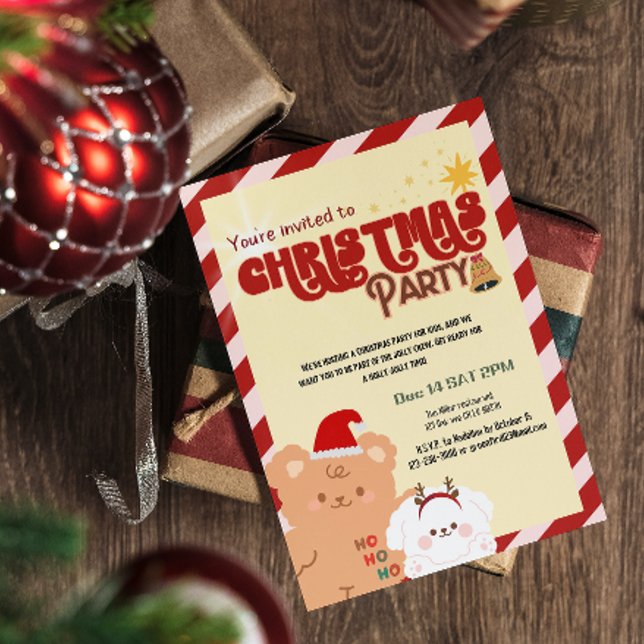Invitación de fiesta para niños de oso y perro (Subido por el creador)