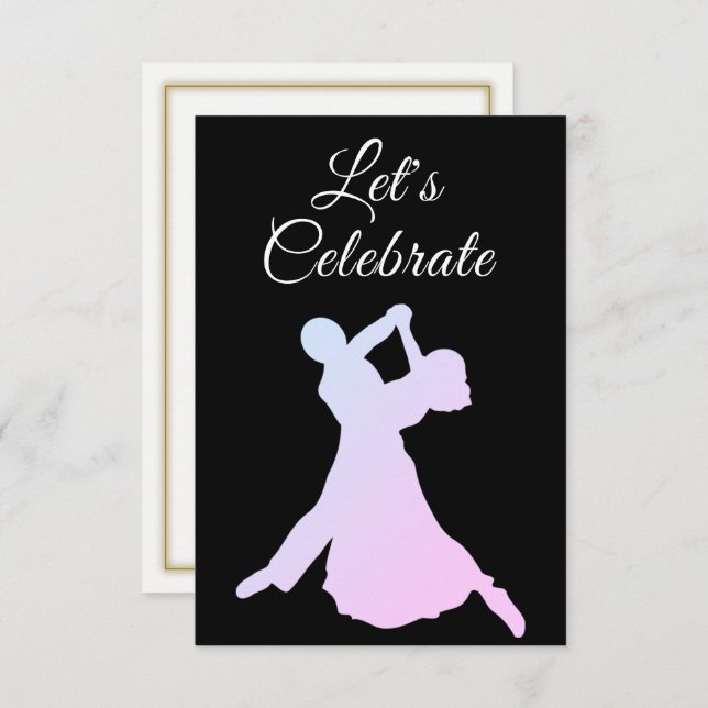 Invitación de fiesta para pareja de baile (Anverso / Reverso)
