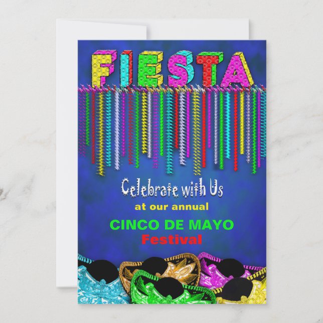 INVITACIÓN DE FIESTA PARTY - CINCO DE MAY0 - BRILL (Anverso)