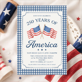 Invitación de fiesta patriótica 250 años de Améric