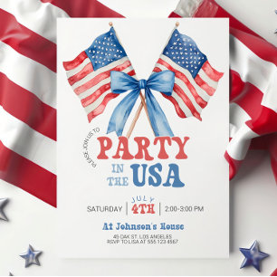 Invitación de fiesta patriótica de EE. UU., Fiesta