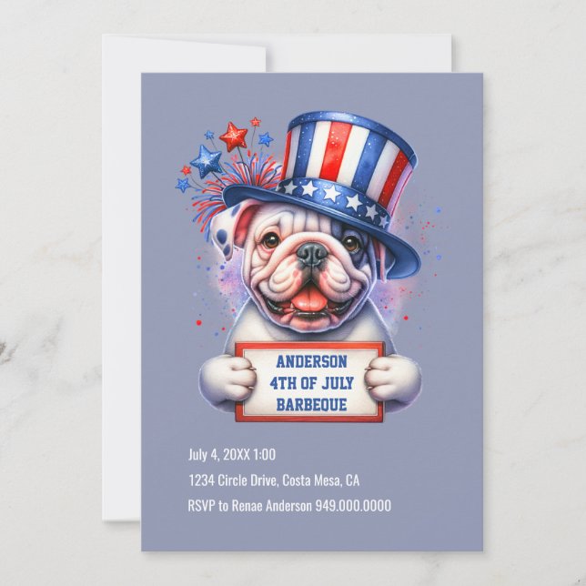 Invitación de fiesta patriótica linda (Anverso)